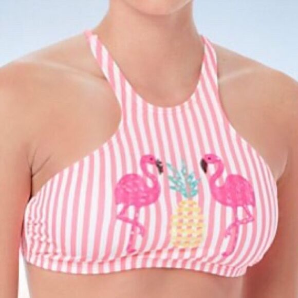 Coco Rave Pink Flamingo Bikini Top XS / S - Picture 1 of 6